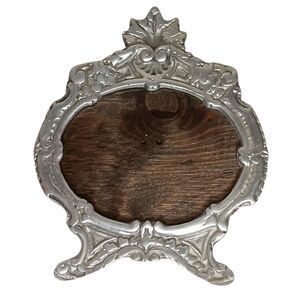 Vintage Ornate Picture Frame Silvertone Metal Scroll Design 8x10 For Photo 5x6